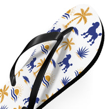 Load image into Gallery viewer, Pretty Poodle Takeover Flip Flops (White)