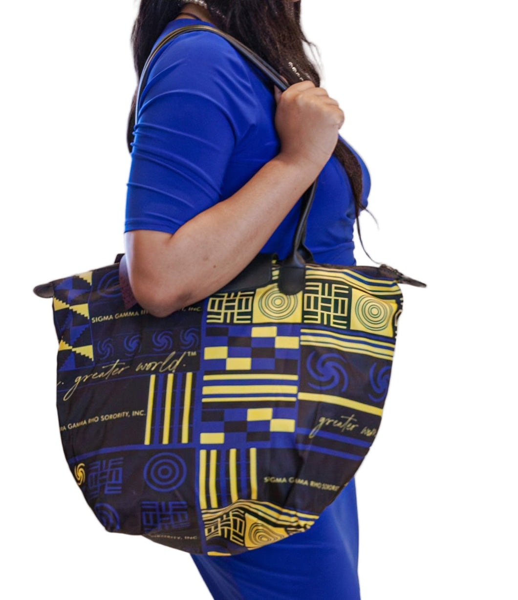 folding travel tote bag Greater Kente Folding Travel Tote – Sigma Gamma Rho Sorority, Inc